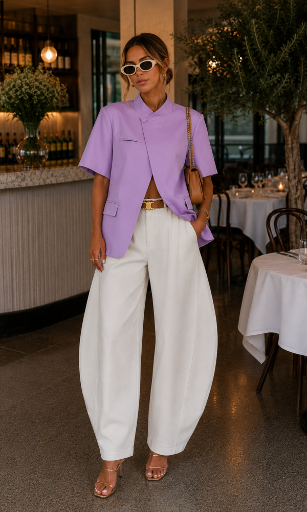 Blazer Nouri violet en lin