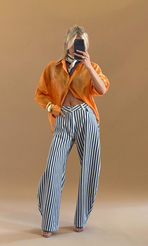 Jean Stripe bleu ballon