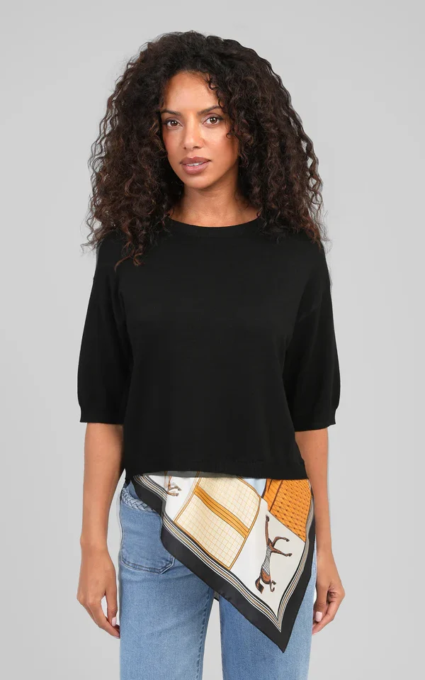 Pull NANETA noir ANGE' PARIS