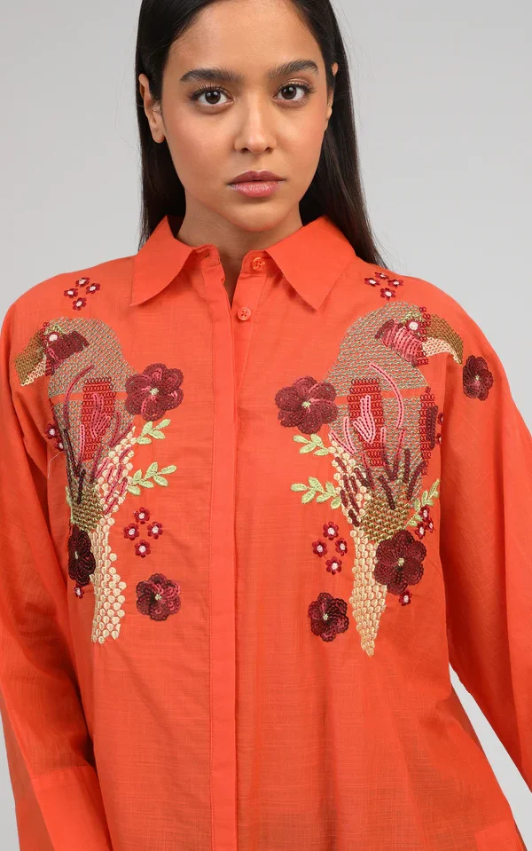 Chemise SHANNYLA orange ANGE' PARIS