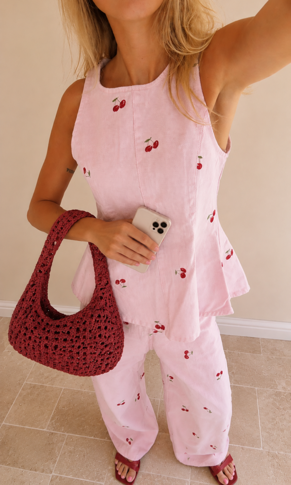 Set Liline cerise rose